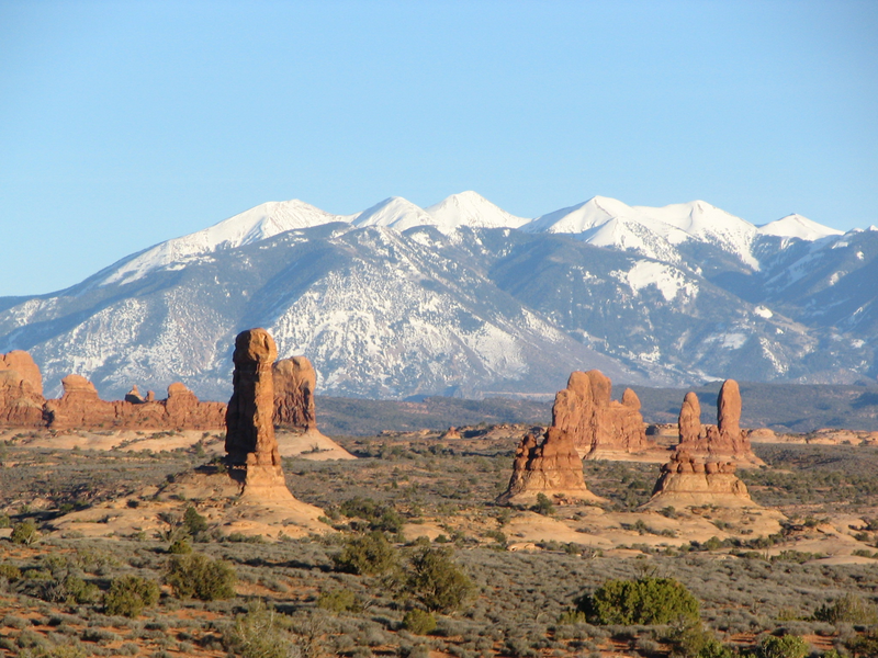 La Sal mountains from pullout