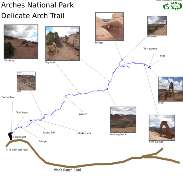 Trail map - Delicate Arch Trail