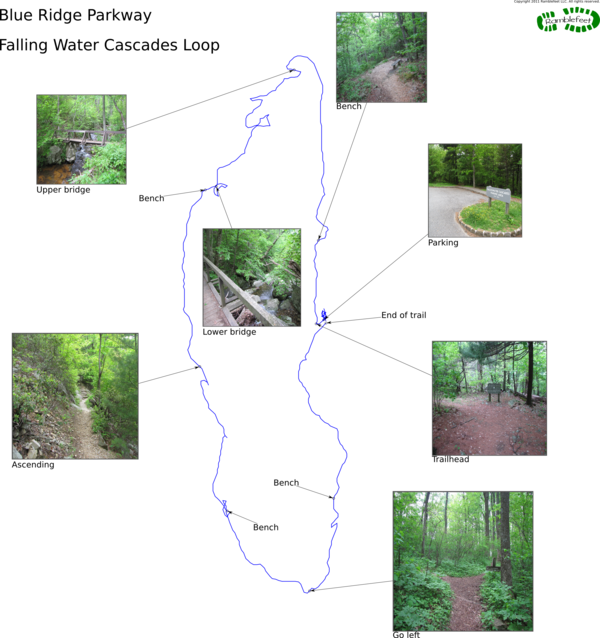 Trail map - Falling Water Cascades Loop