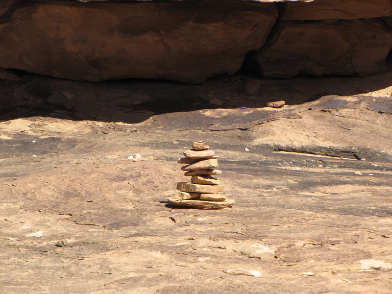 Close up of a cairn