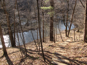 Stairway above the river