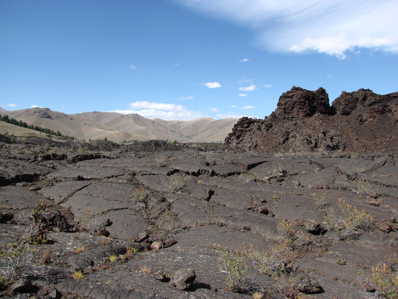 Crossing the lava flow