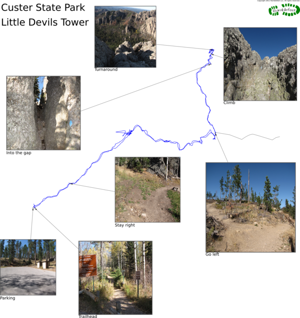 Trail map - Little Devils Tower