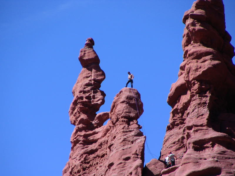 Zoomed in on some climbers