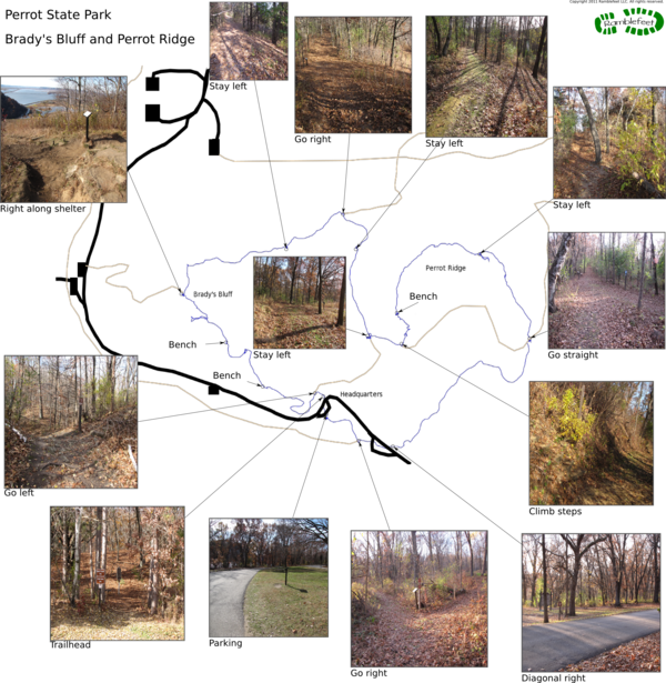 Trail map - Brady's Bluff and Perrot Ridge