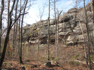 Rock walls along trail