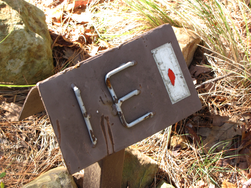 Trail markers red with white ring