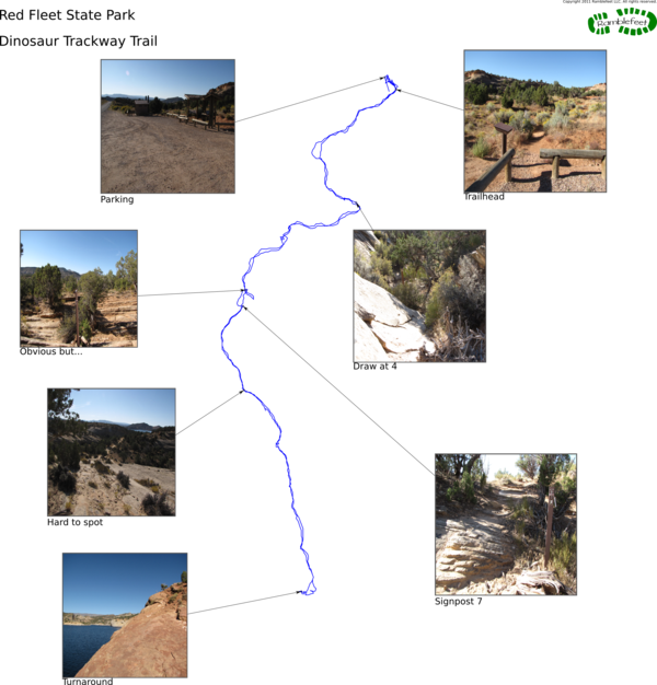Trail map - Dinosaur Trackway Trail